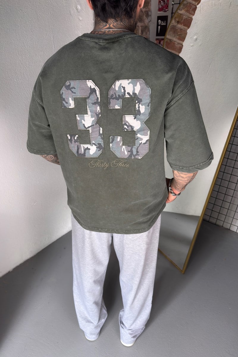 33 Oversize Haki Tshirt