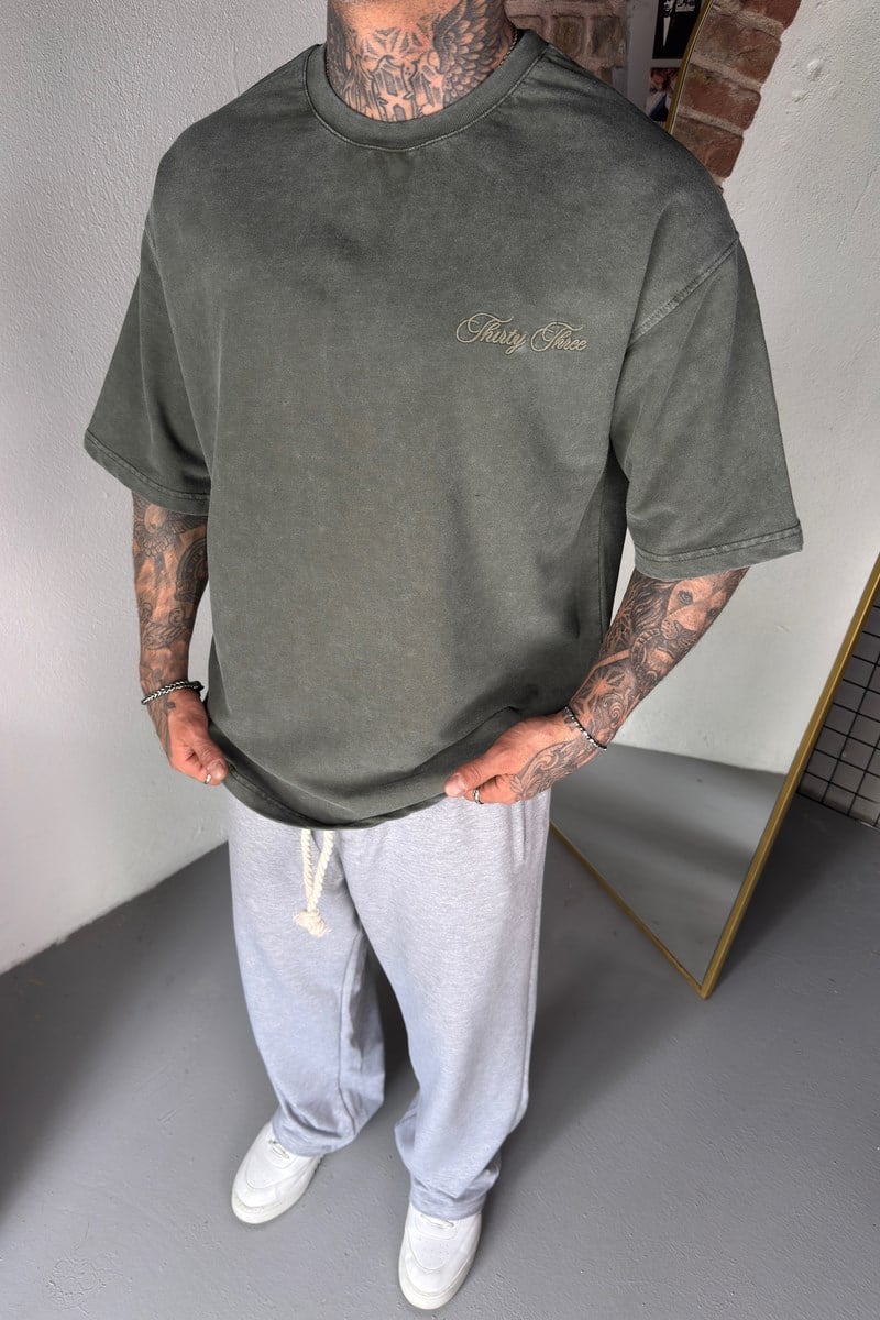33 Oversize Haki Tshirt