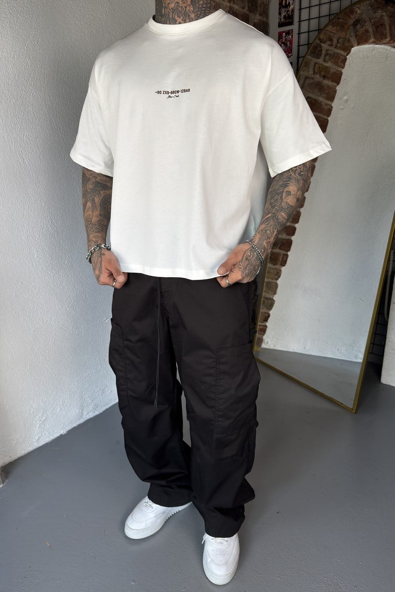 +90 Oversize Beyaz Tshirt