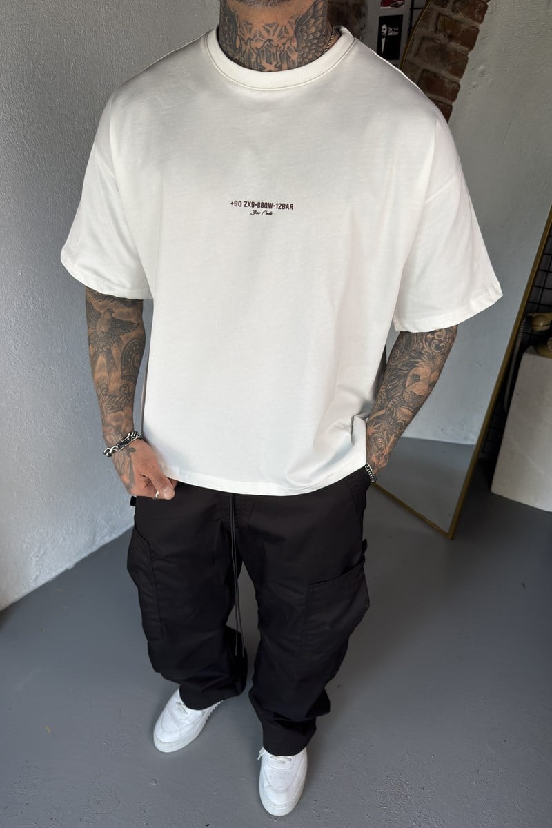 +90 Oversize Beyaz Tshirt