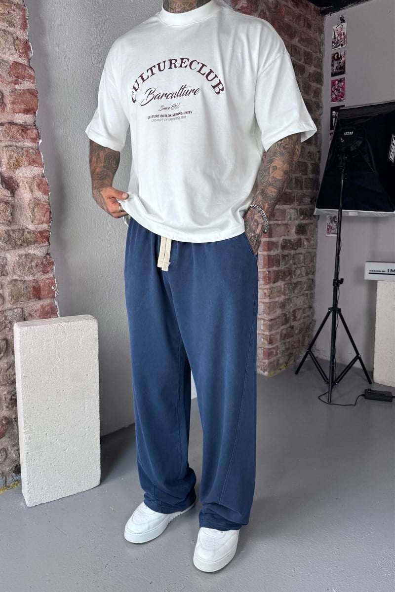 Acid Washed Blue Baggy Eşofman