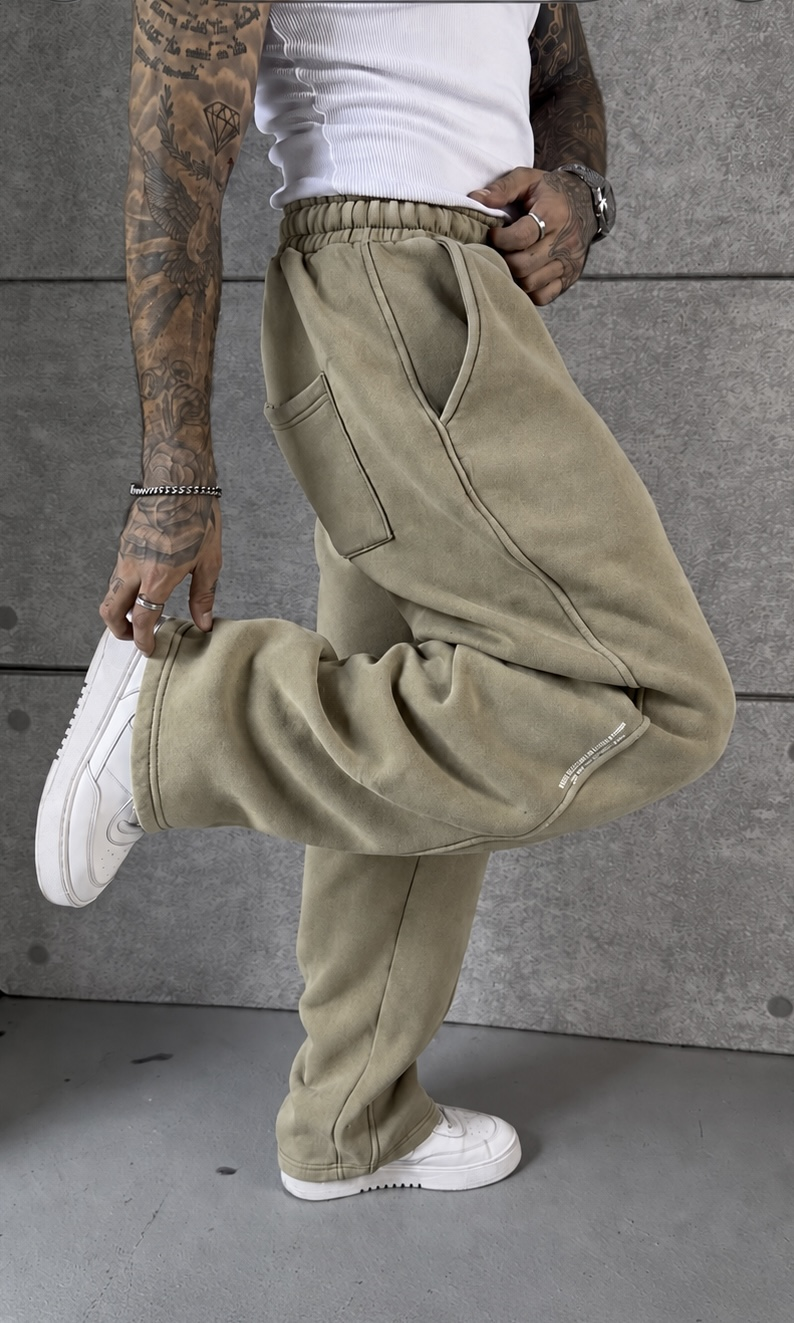 Acid Washed Green Baggy Eşofman