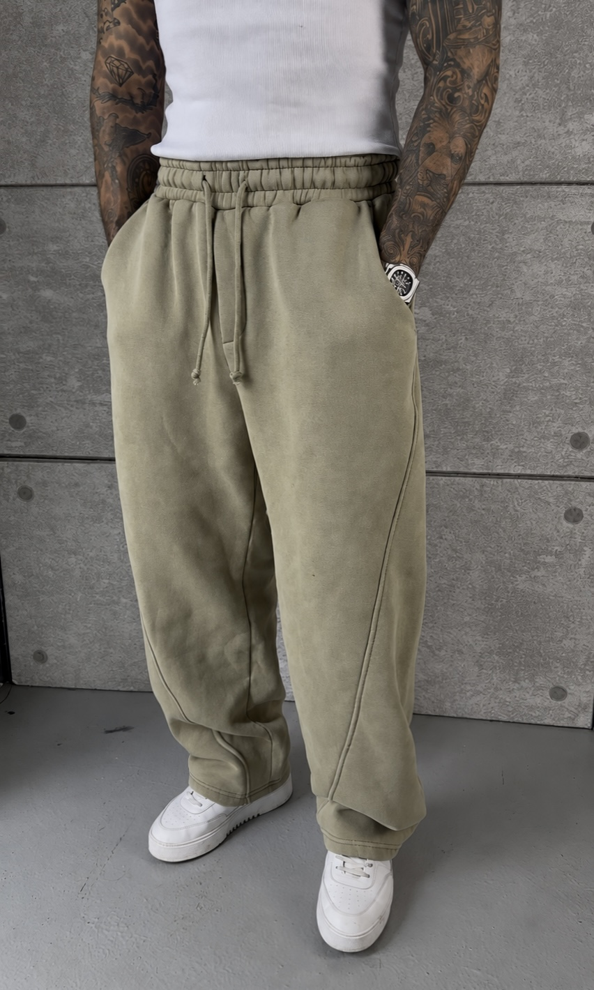 Acid Washed Green Baggy Eşofman