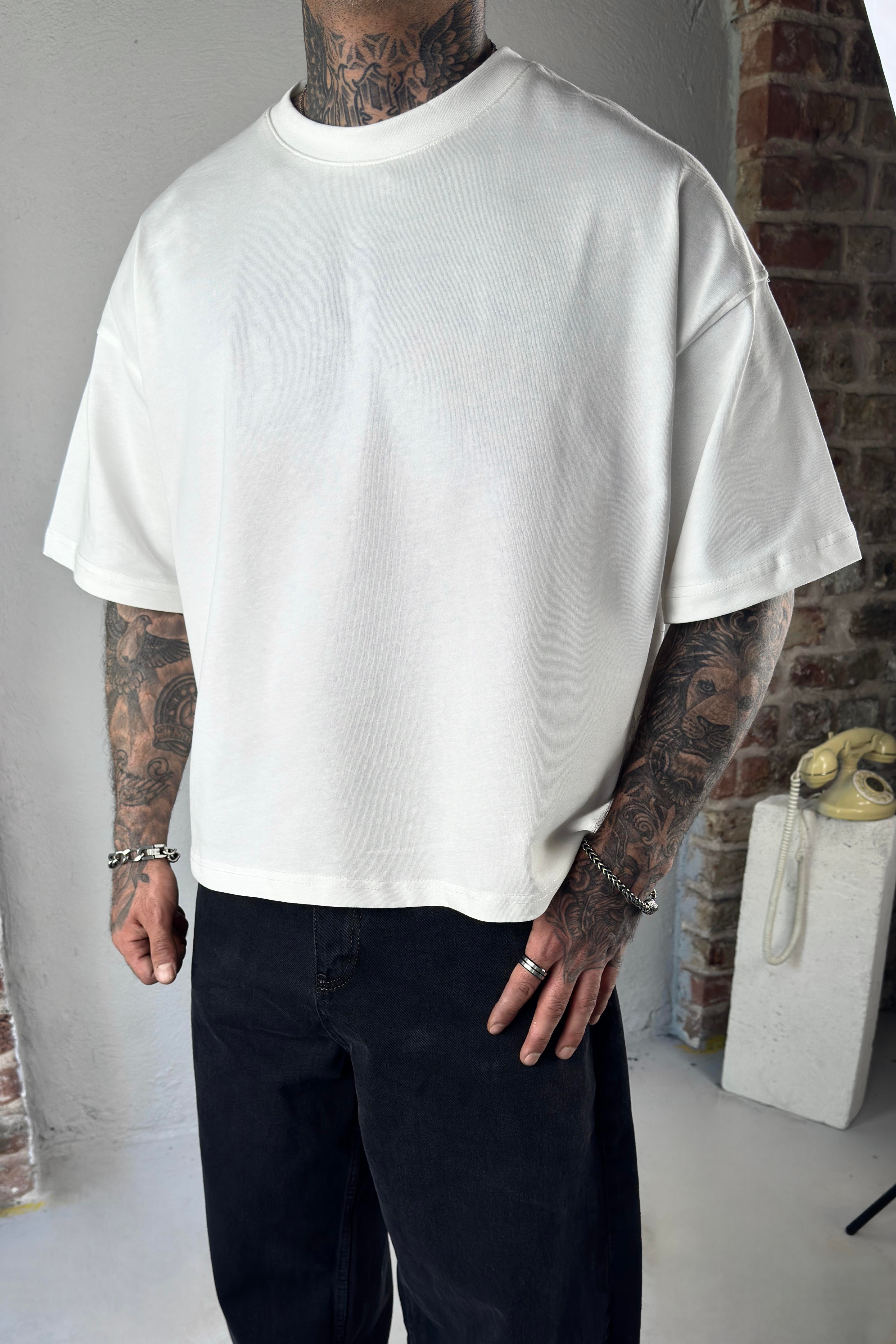 Basic Cropped Beyaz Tshirt