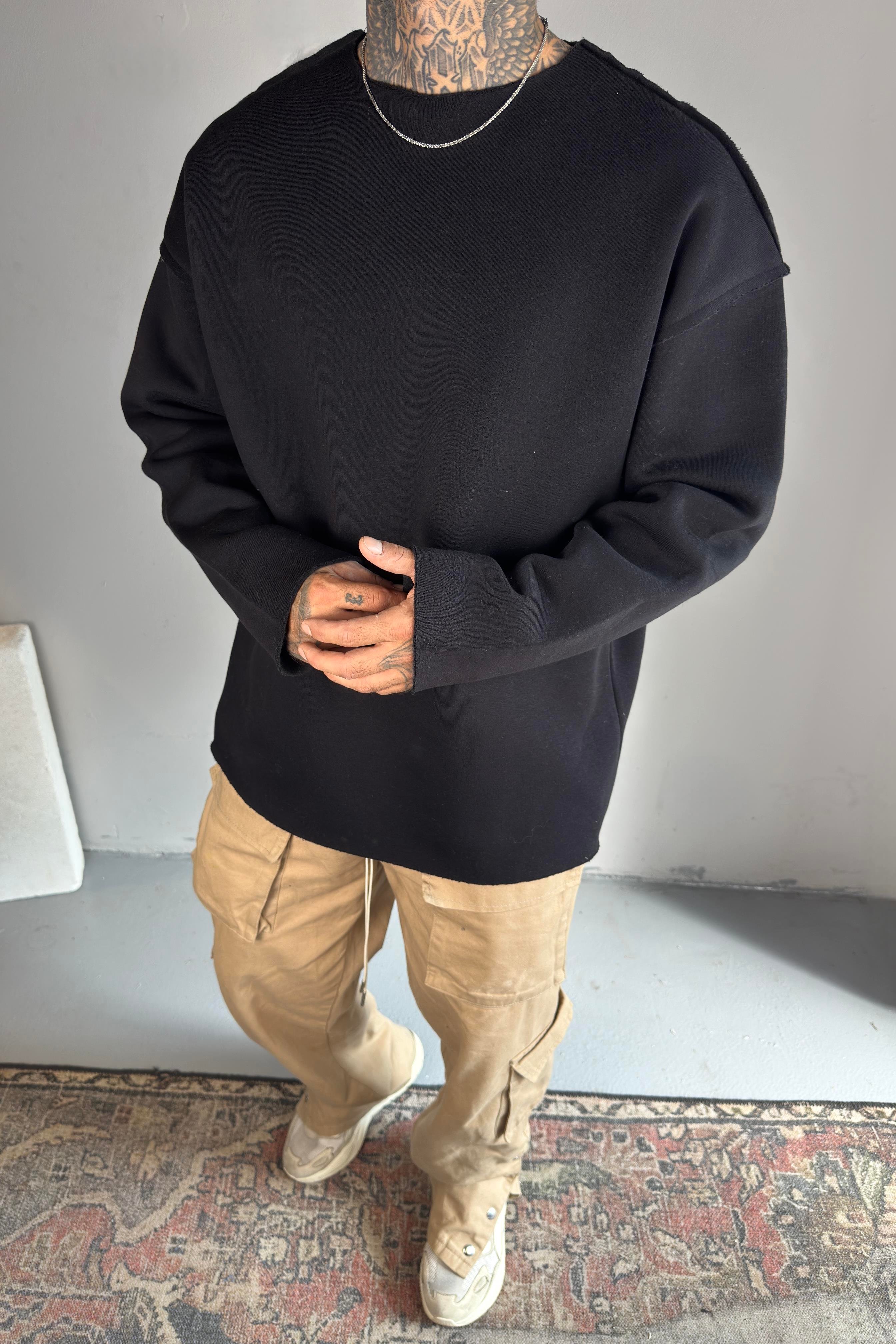 Basic Oversize 3iplik Sweatshirt