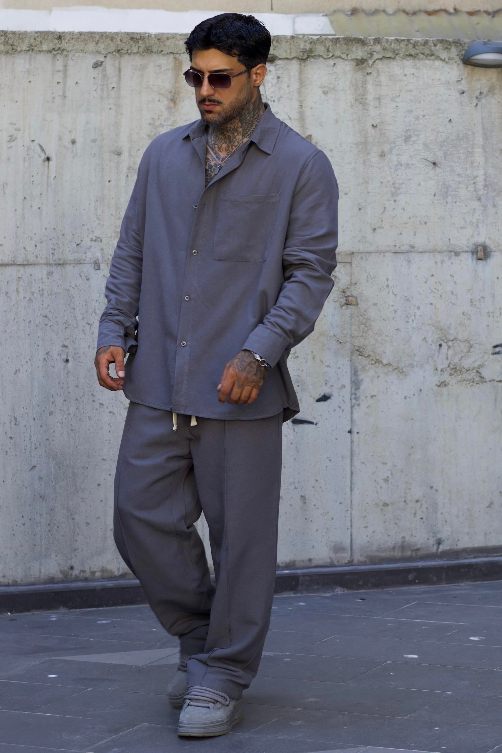 Basic Oversize Antrasit Gri Takım