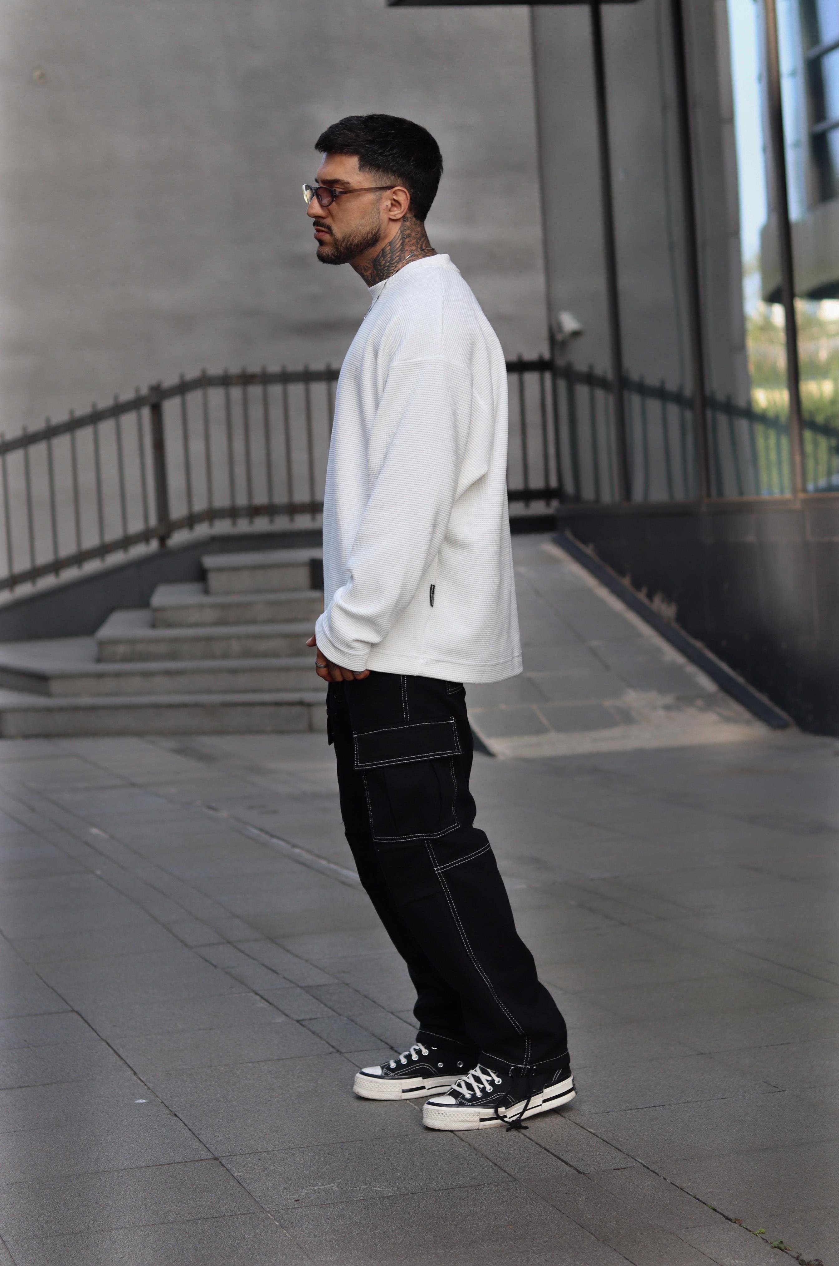 Basic oversize örme sweatshirt