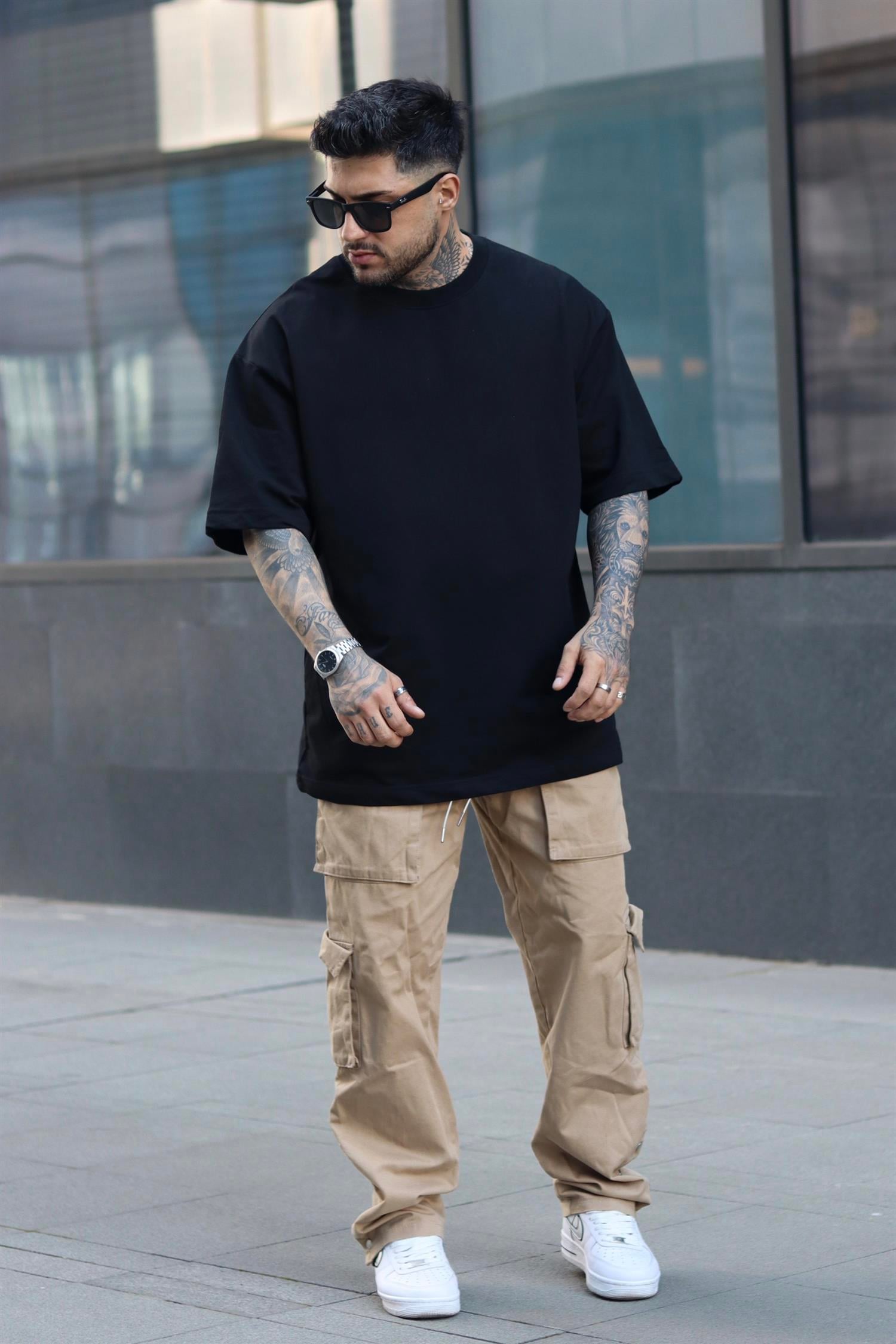 Basic oversize siyah tshirt