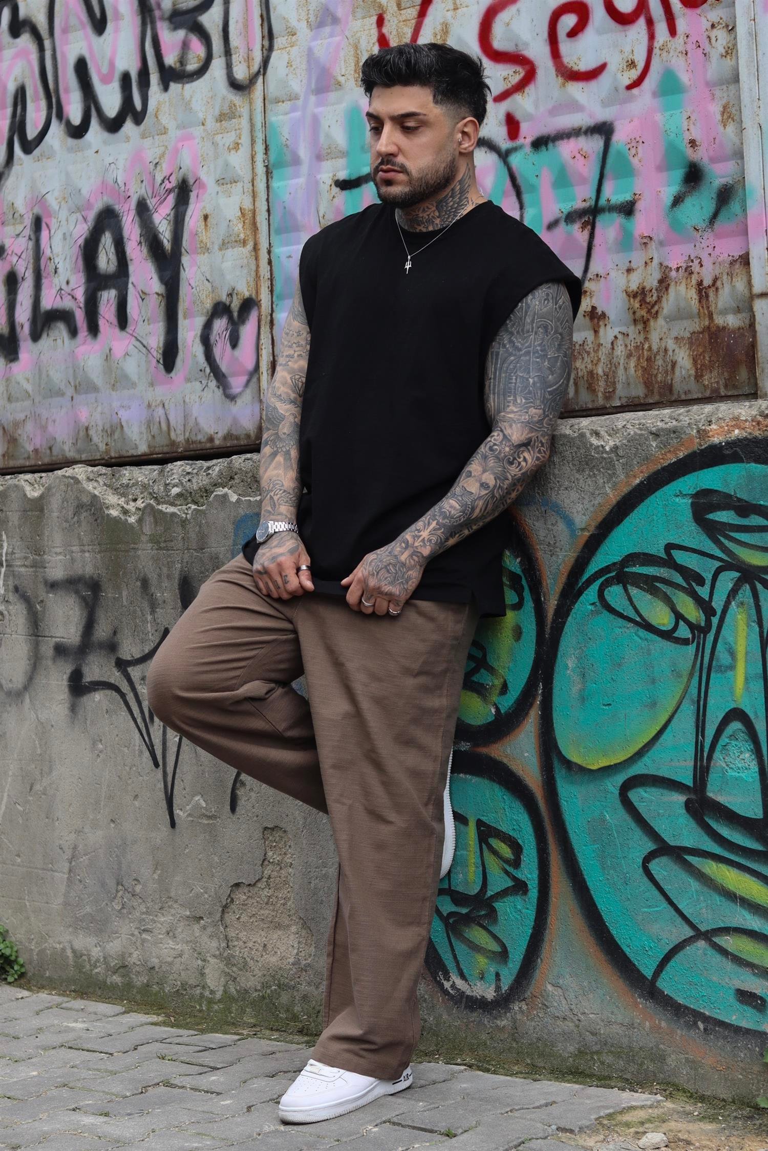 Basic siyah sıfır kol atlet