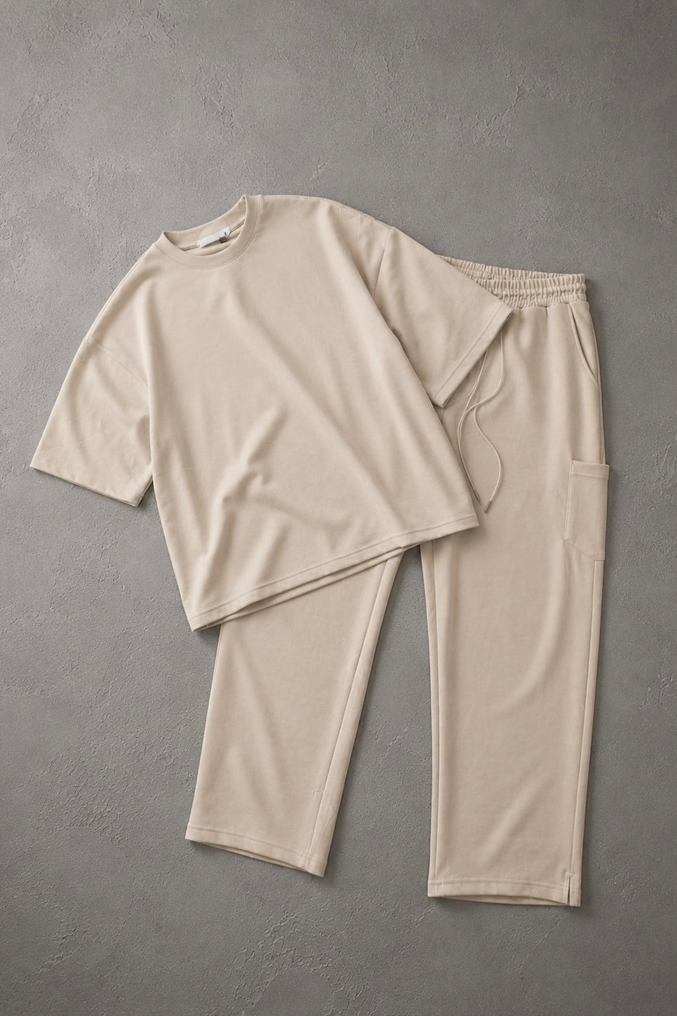 Beige Oversize Takım