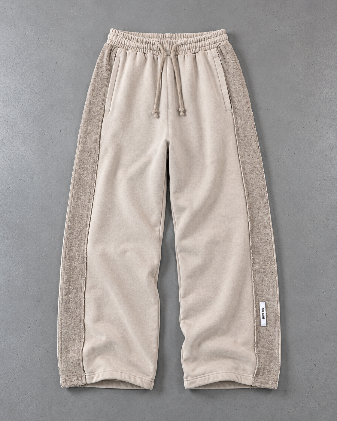 Beige Washed Baggy Eşofman