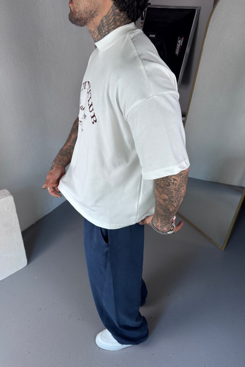Boxy Fit Minimal Baskı Tshirt