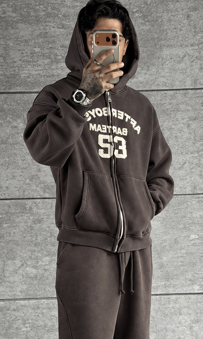 Brown Washed Oversize Hoodie