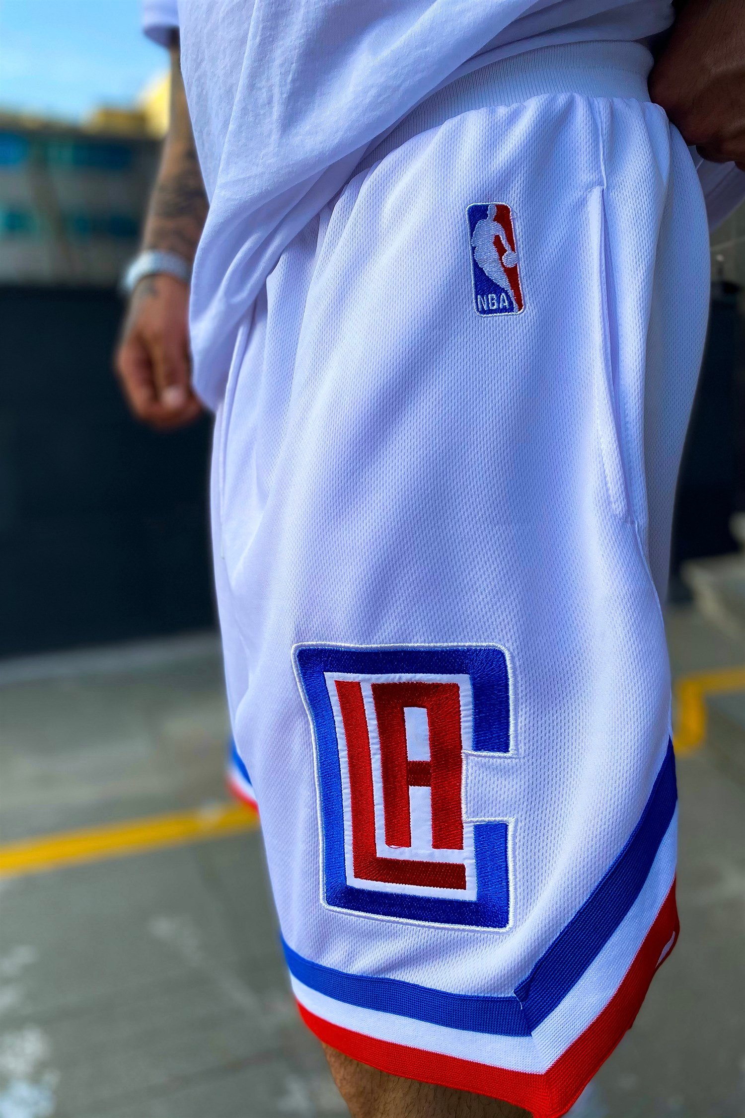 Clippers beyaz bball şort