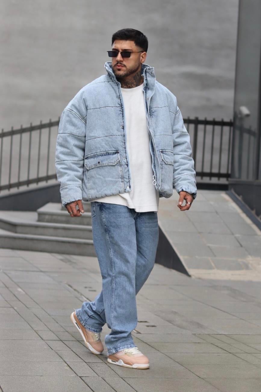 Denim oversize puffer mont
