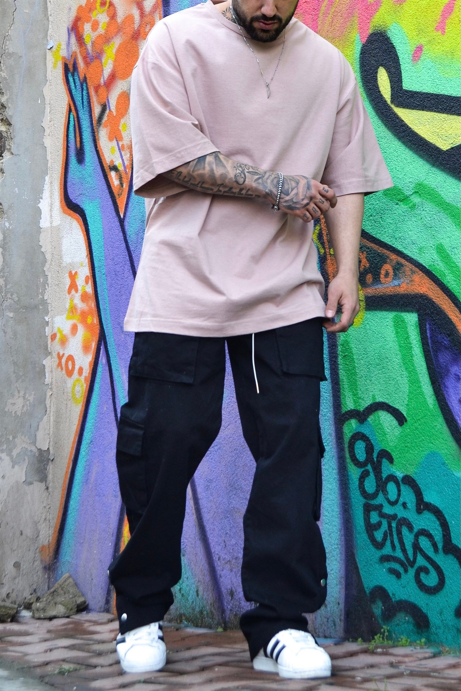 Dried rose oversize basic t-shirt