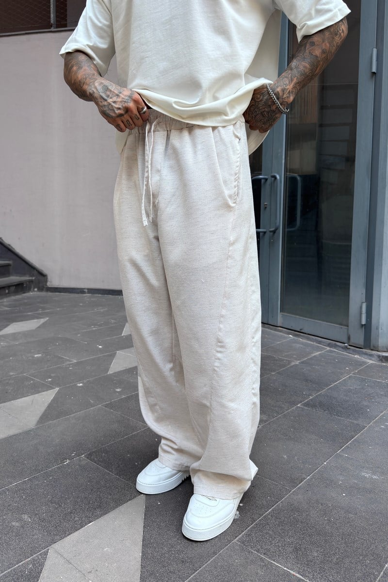 Ekstra Baggy Keten Pantolon