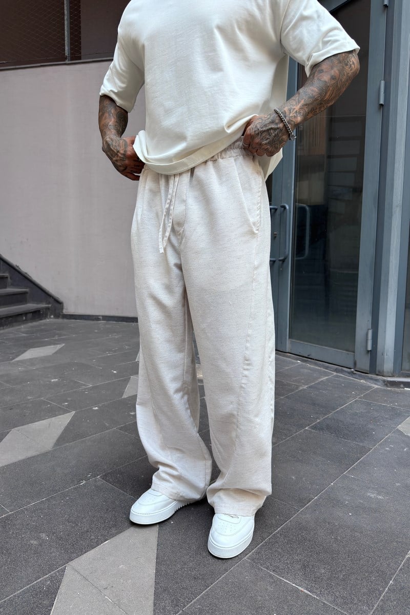 Ekstra Baggy Keten Pantolon