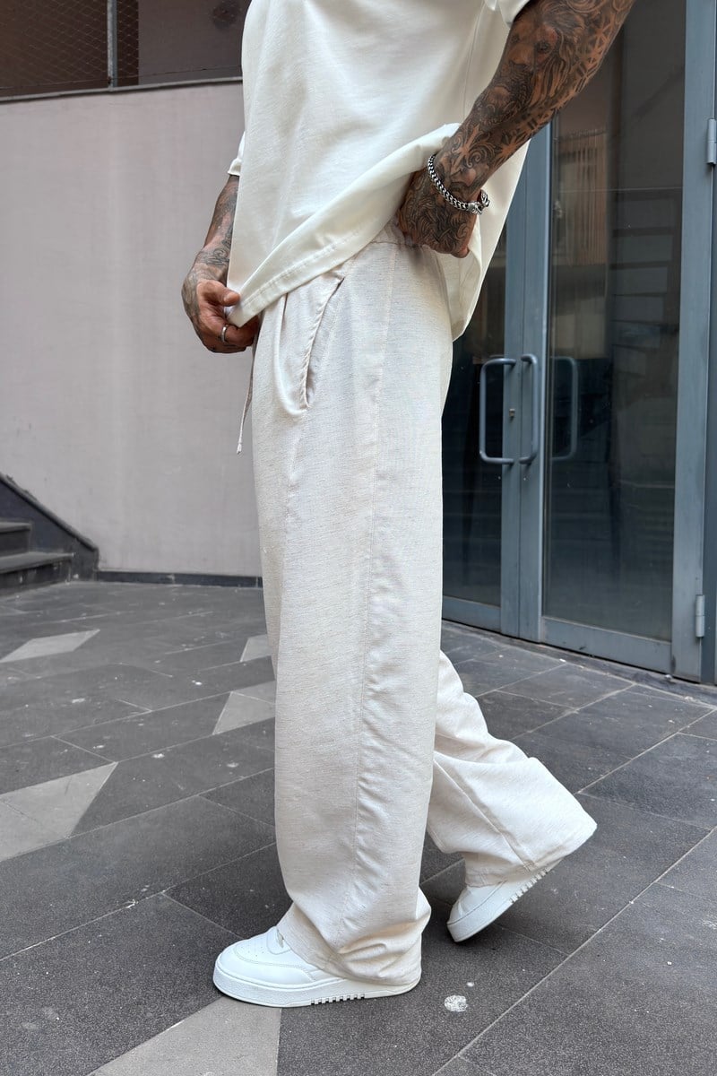 Ekstra Baggy Keten Pantolon