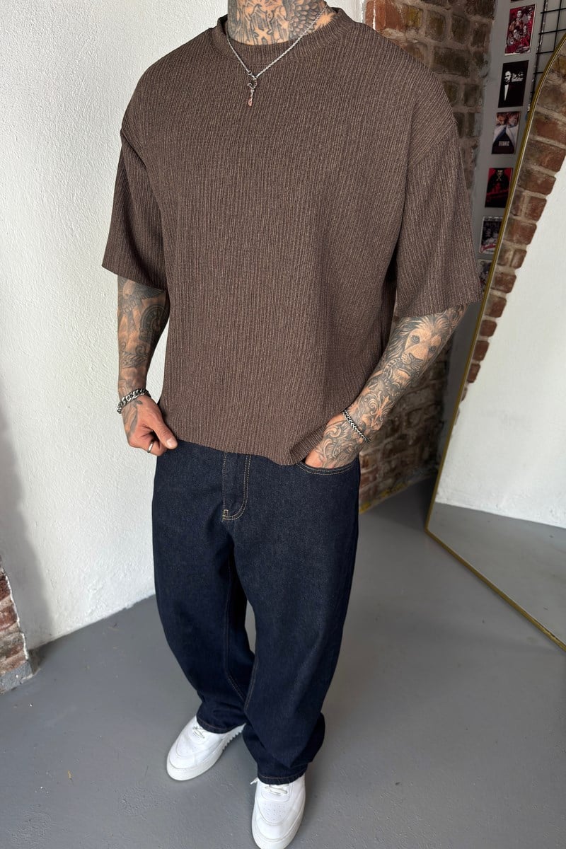Fitilli Örme Oversize Tshirt