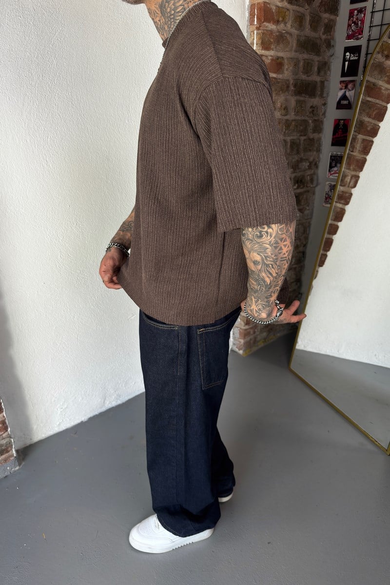Fitilli Örme Oversize Tshirt