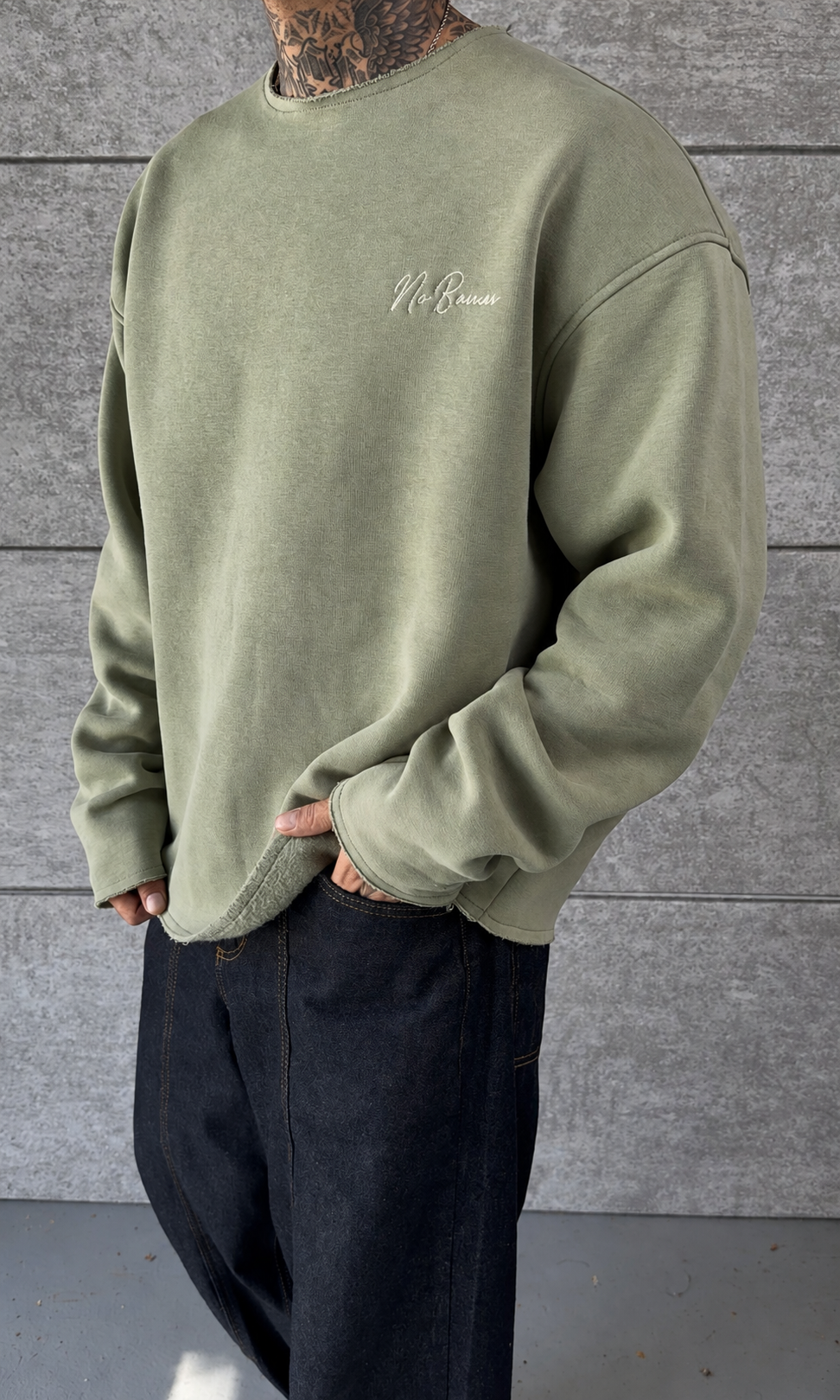 Green Washed Oversize Sweatshirt