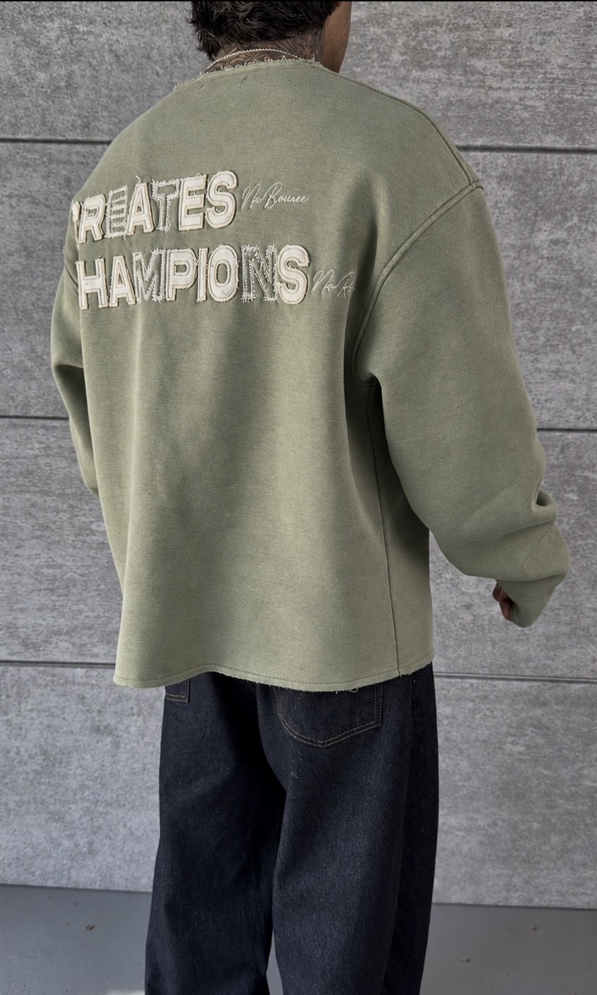 Green Washed Oversize Sweatshirt