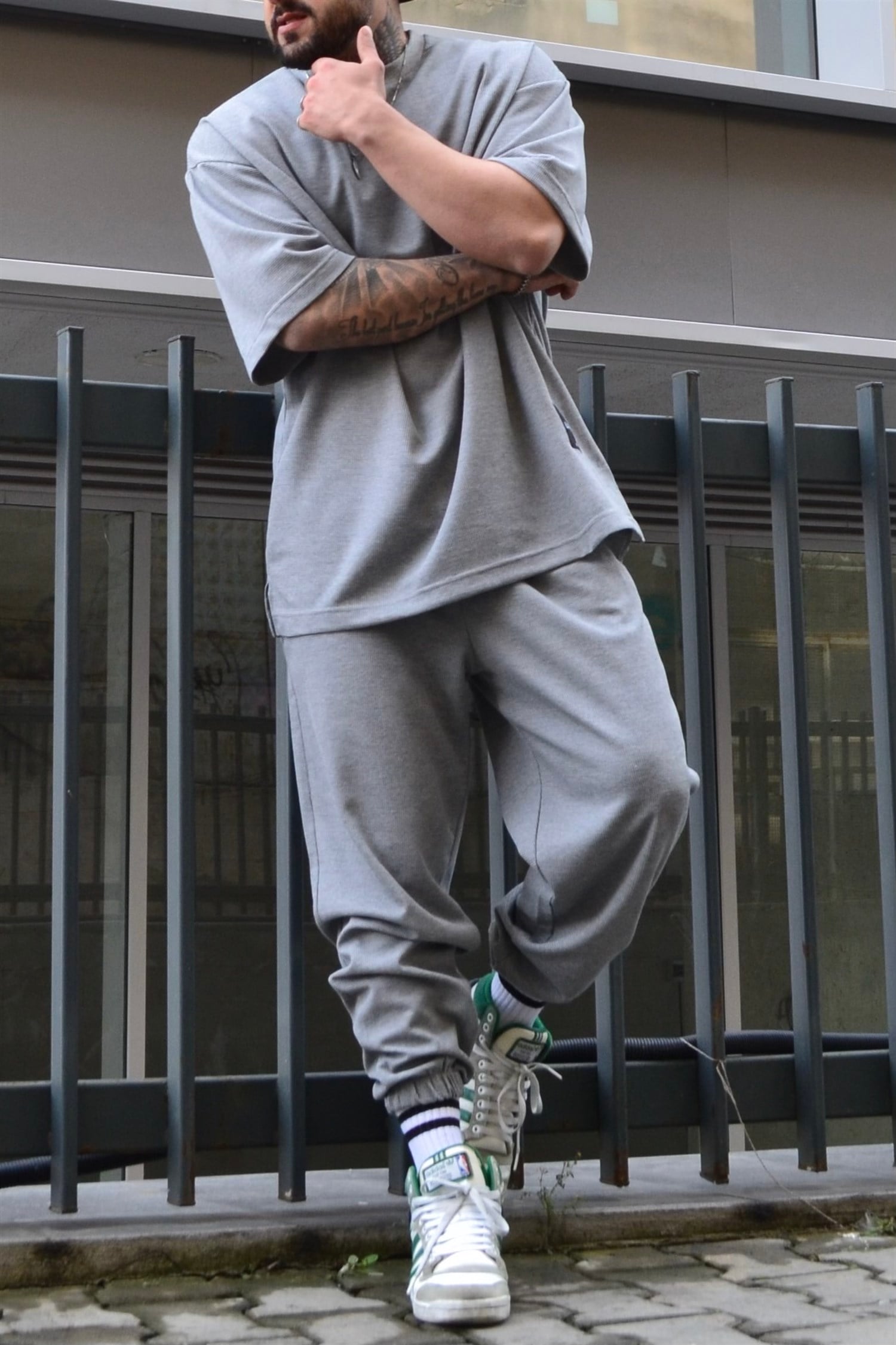 Grey oversize takım