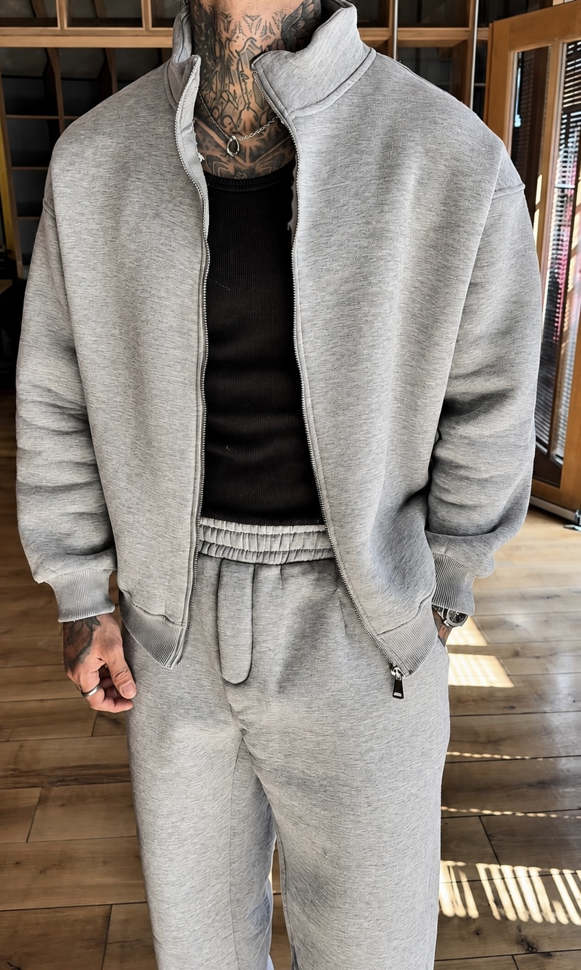 Greymelange Zip Oversize Takım