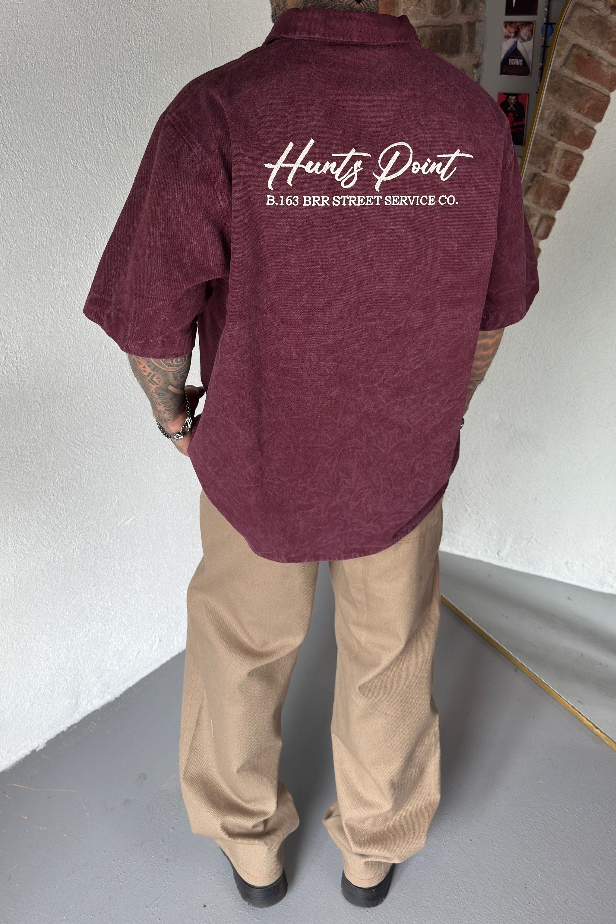 Hunts Point Bordo Oversize Gömlek