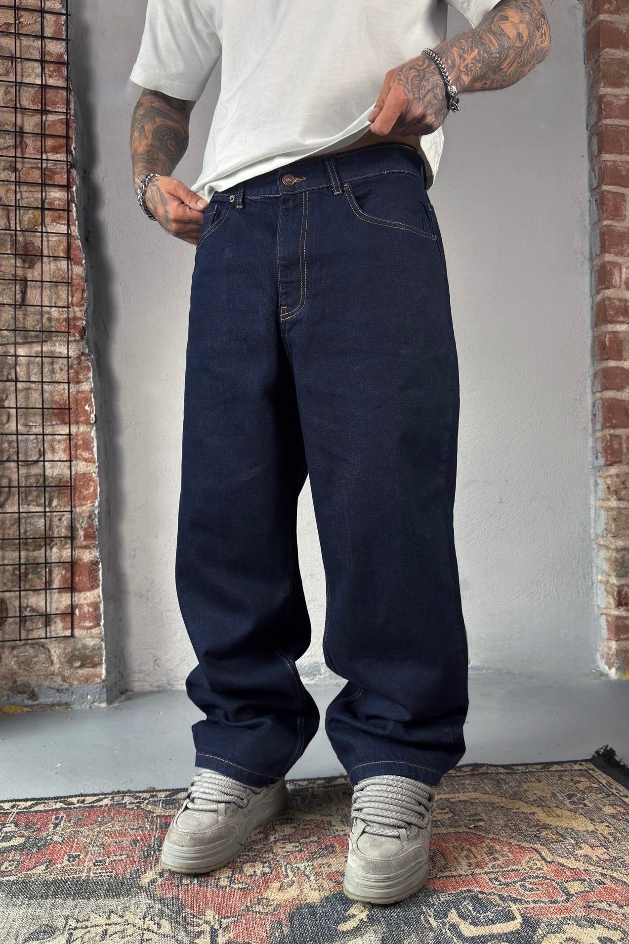 İndigo Mavi Baggy Pantolon