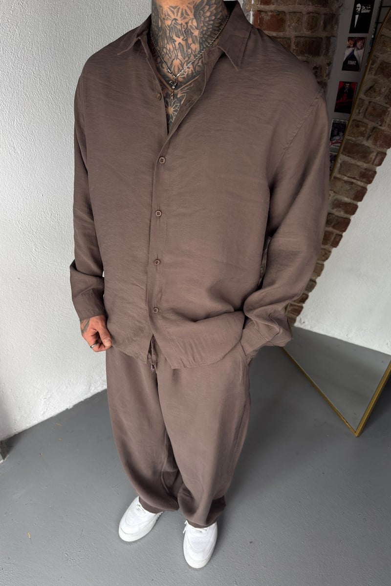 Kahve Premium Oversize Takım