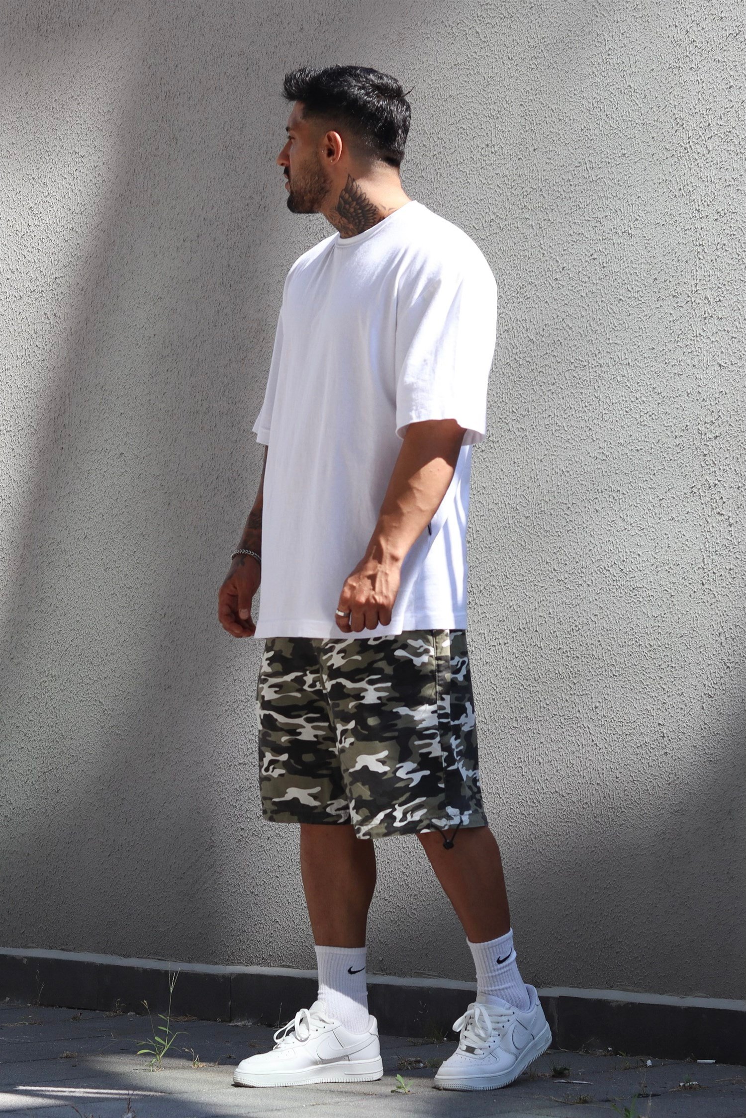 Kamuflaj oversize şort