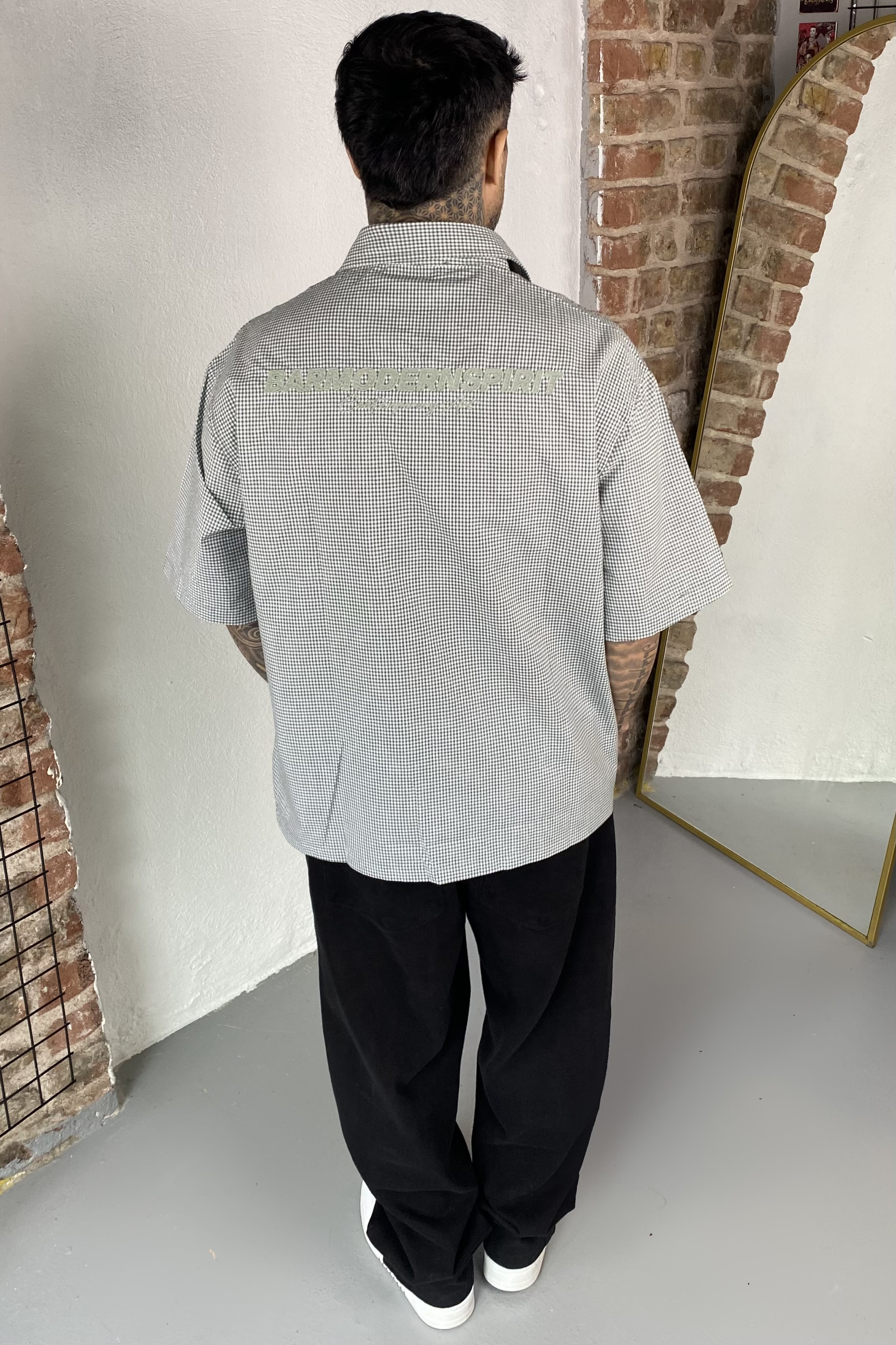 Karo Yeşil Oversize Gömlek