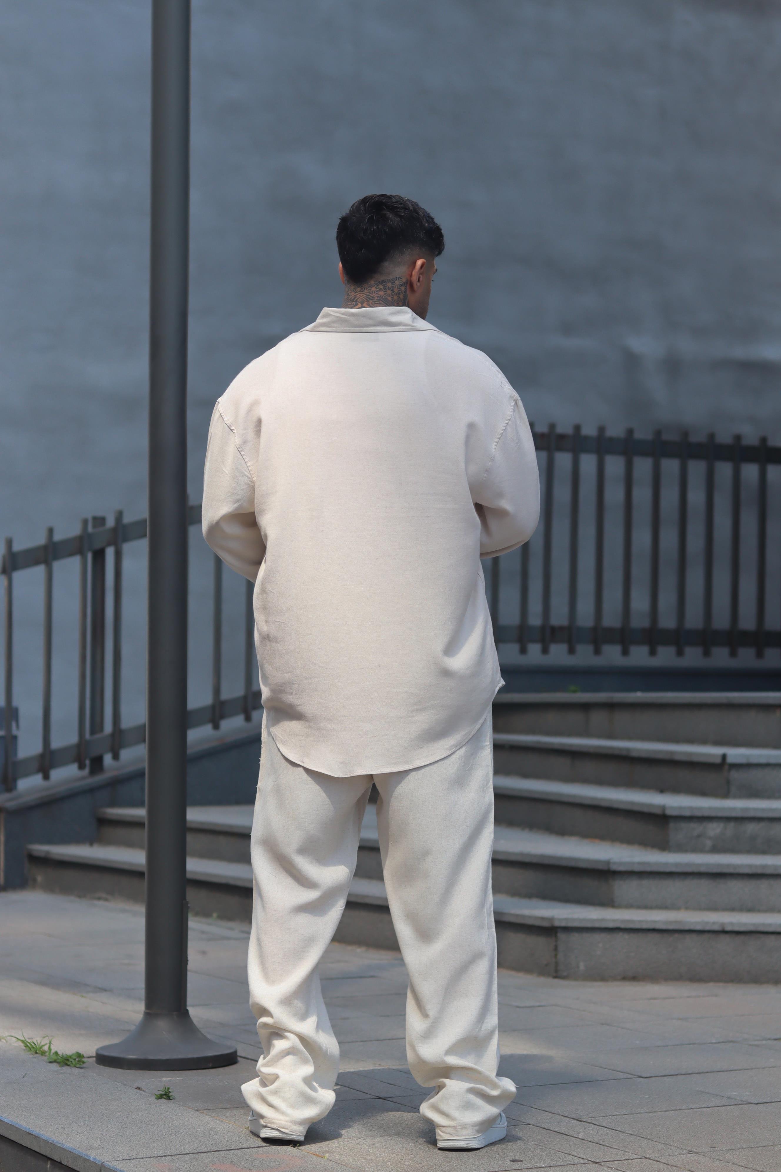 Keten oversize gömlek