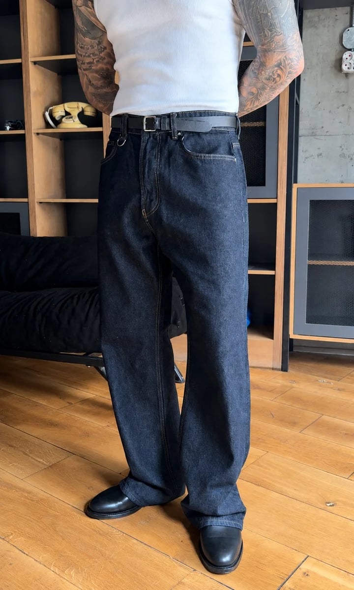 Koyu Mavi Baggy Jean