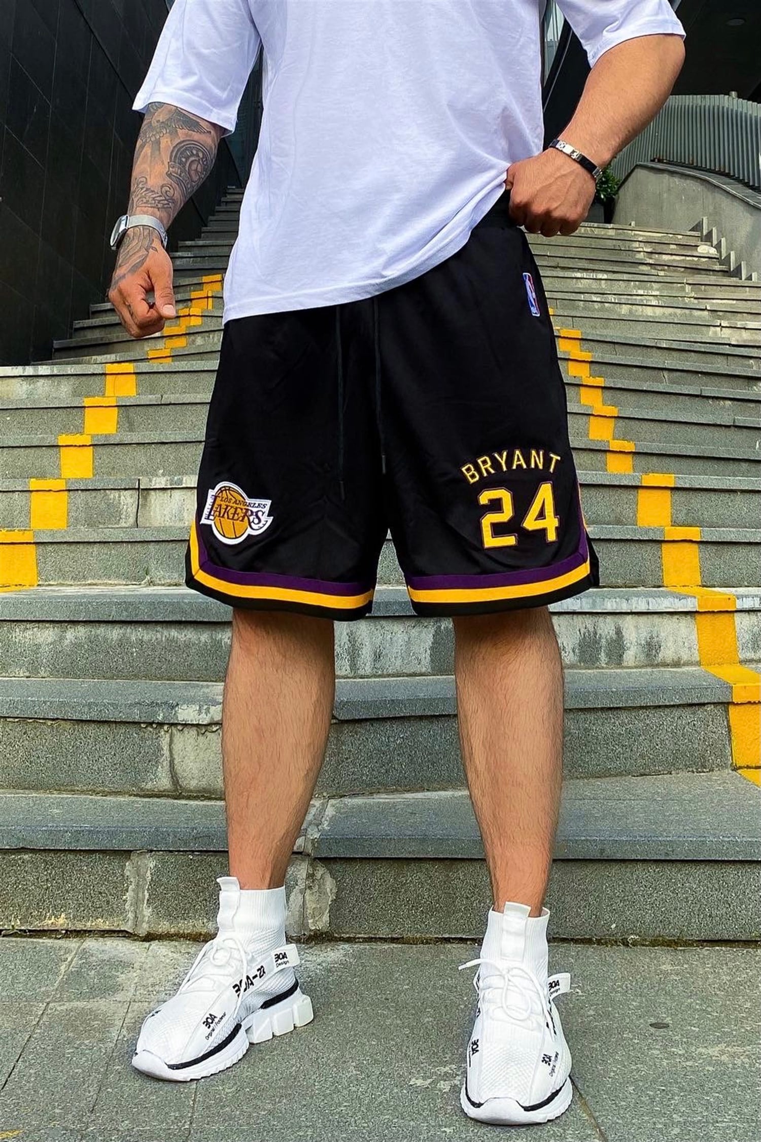 Lakers 24 siyah bball şort