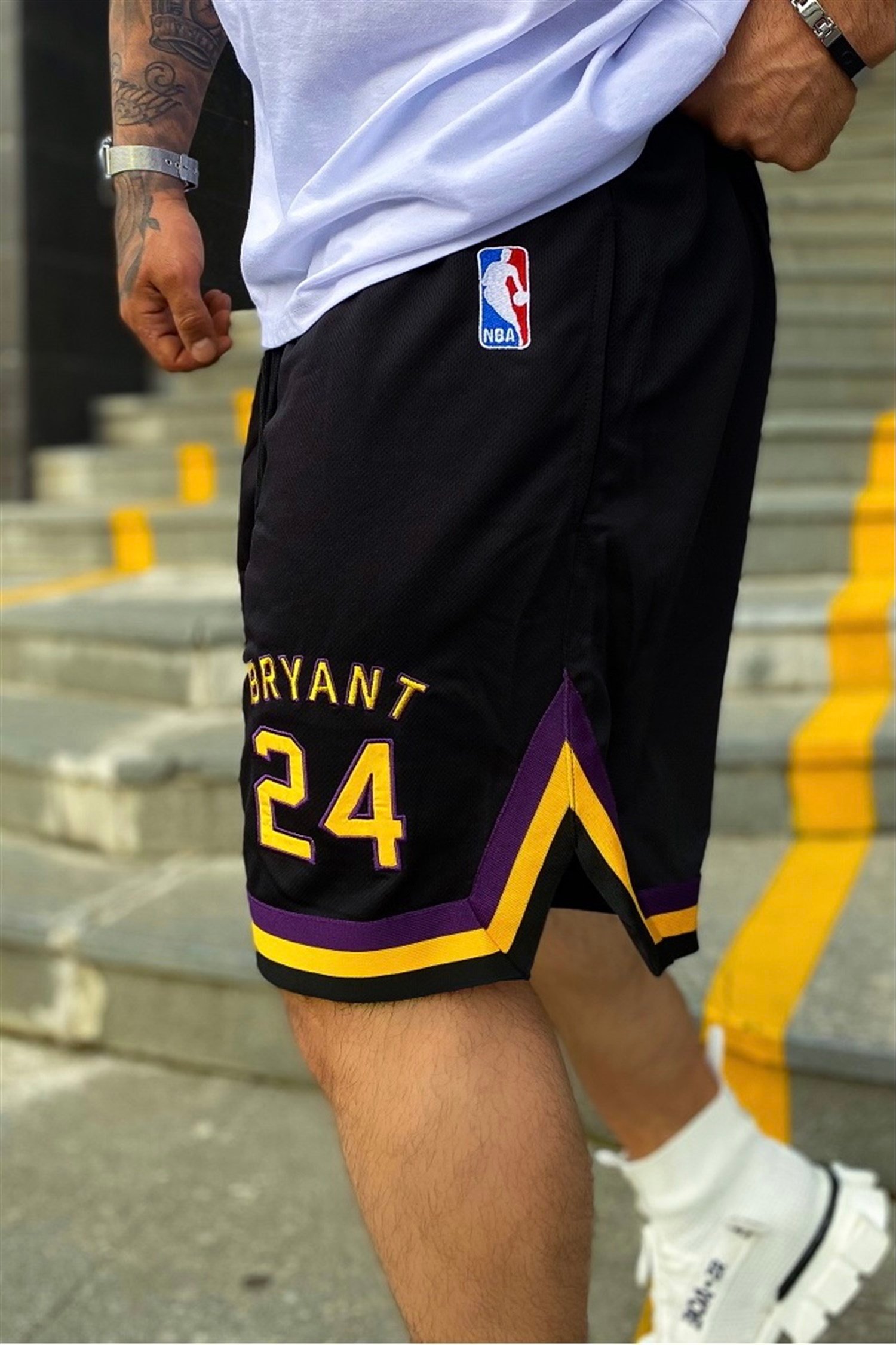 Lakers 24 siyah bball şort