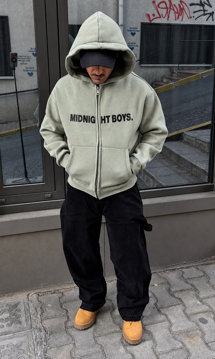 Midnight Oversize Zip Hoodie