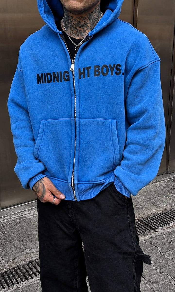 Midnight Oversize Zip Hoodie