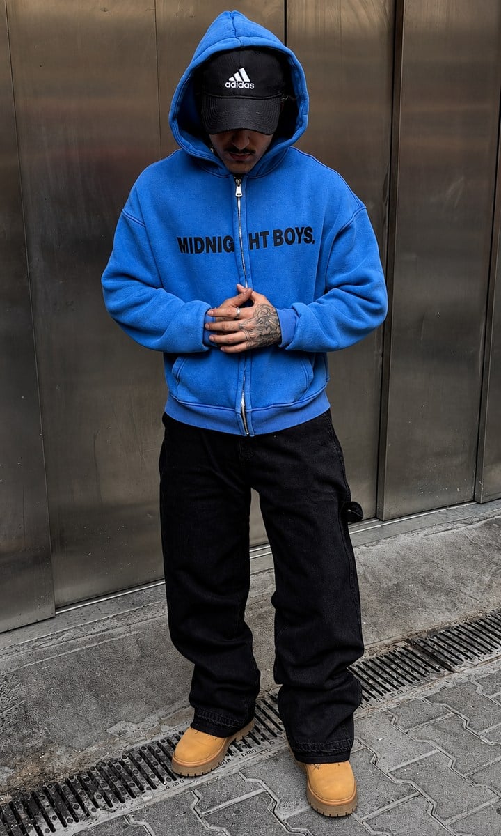 Midnight Oversize Zip Hoodie