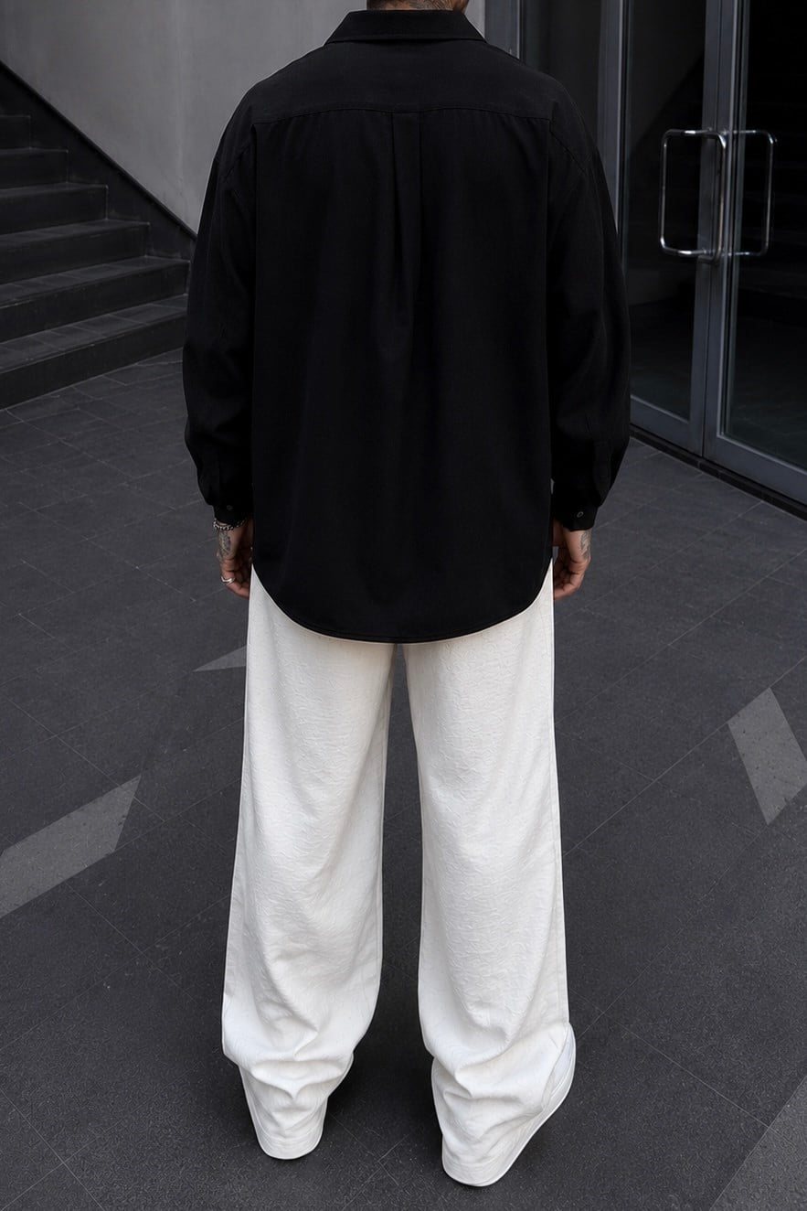 Minimal Baskı Oversize Gömlek