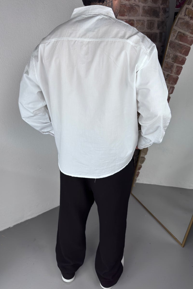 Minimal Baskı Oversize Gömlek