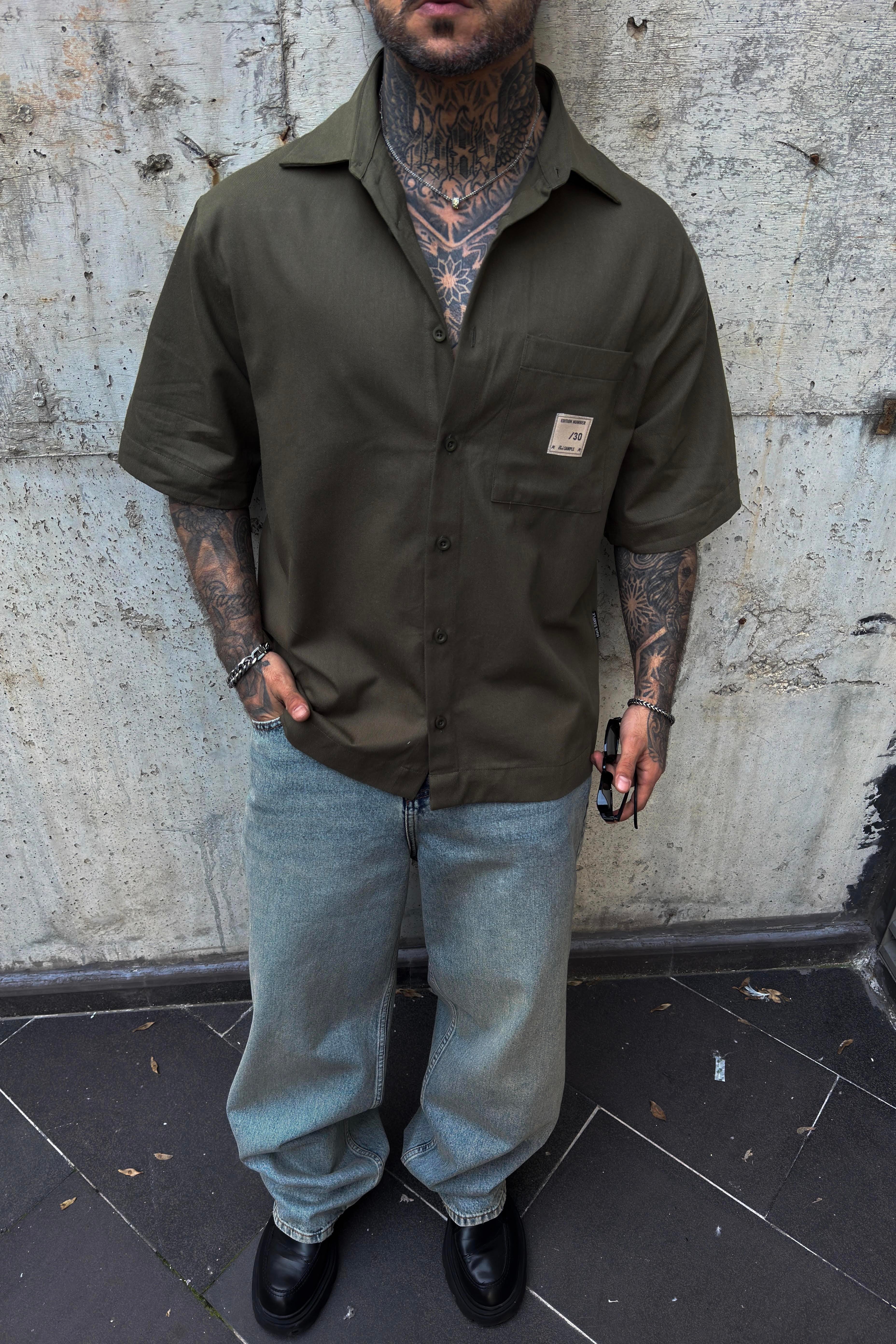 Nomad olive haki oversize gömlek