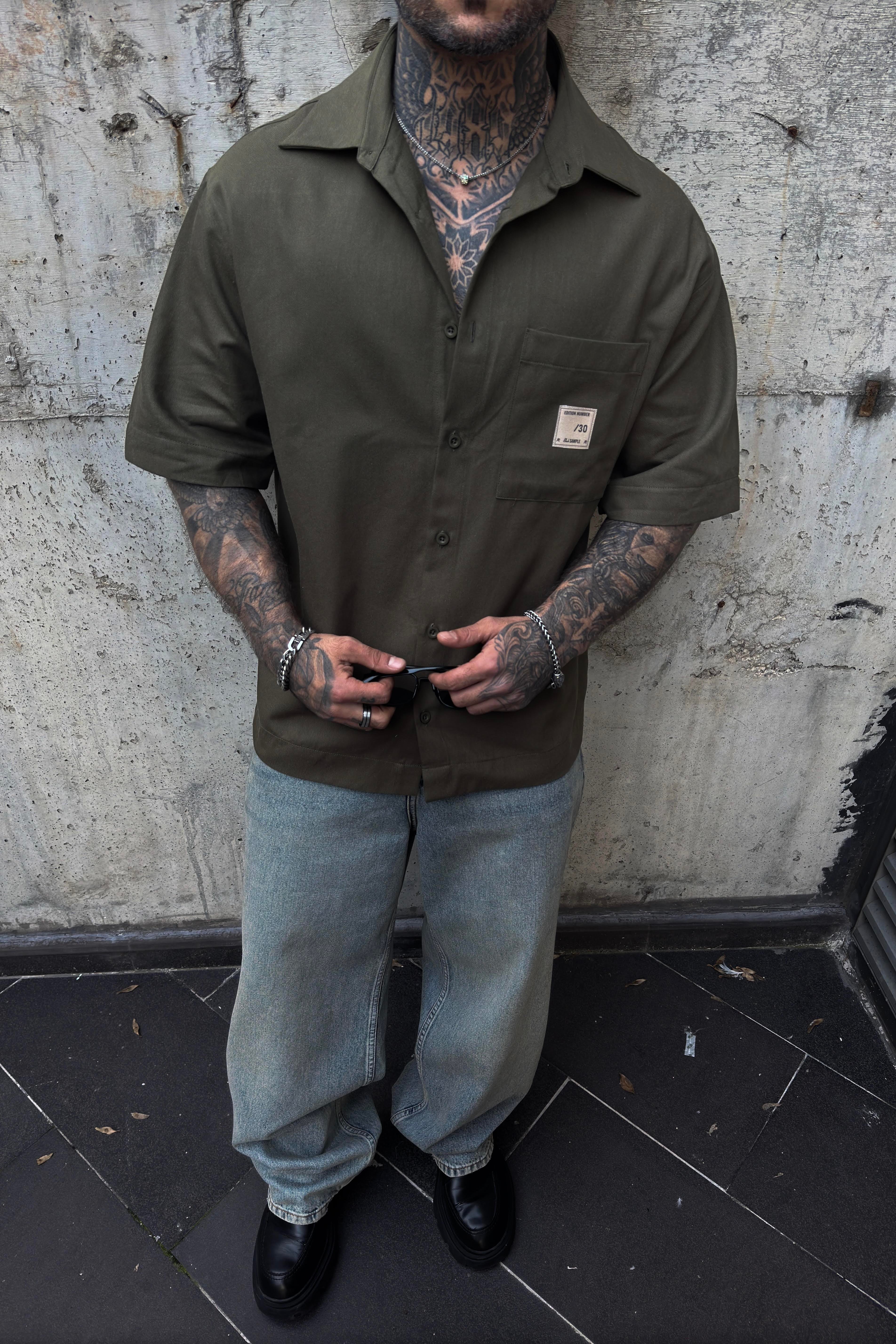 Nomad olive haki oversize gömlek
