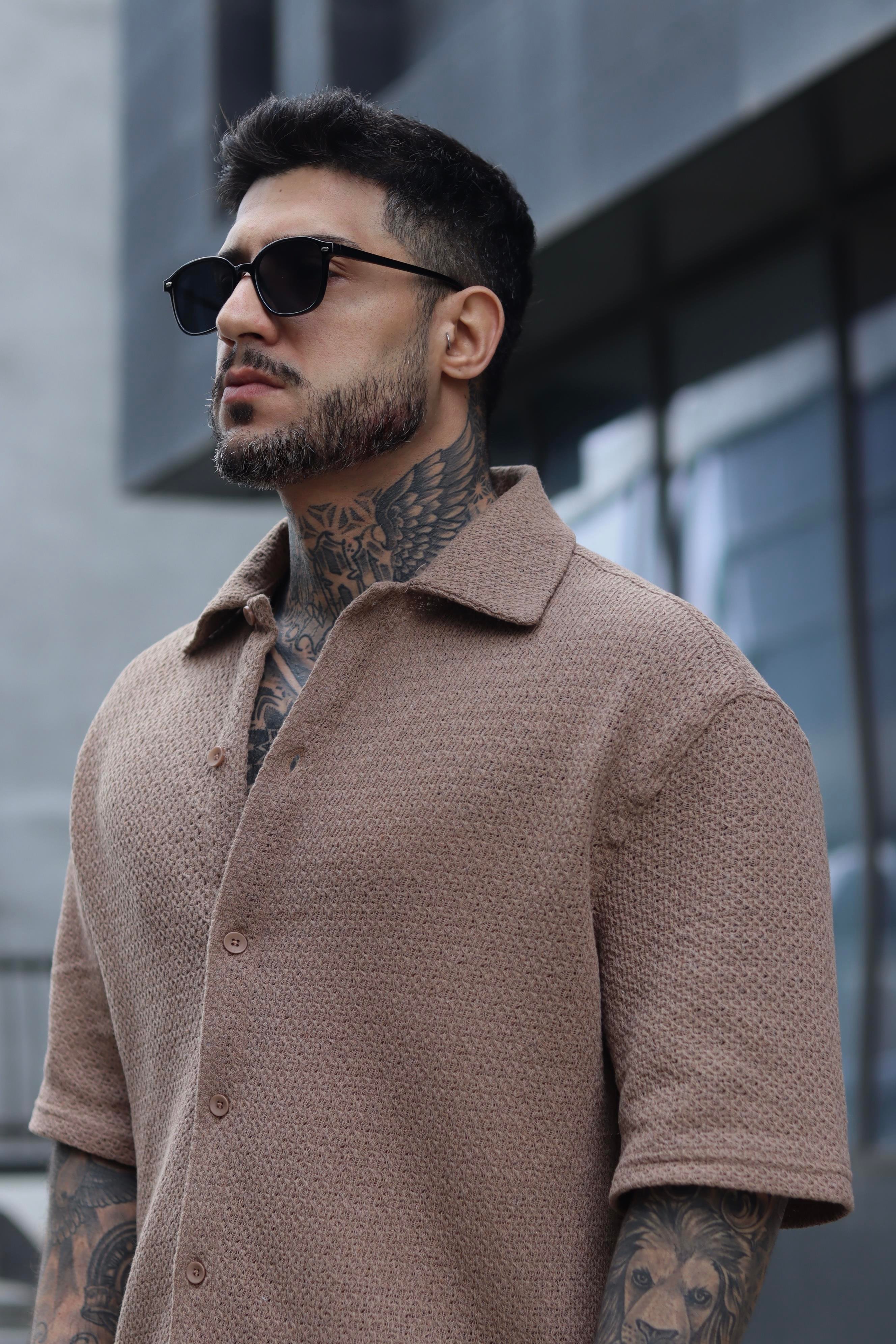 Örme oversize gömlek