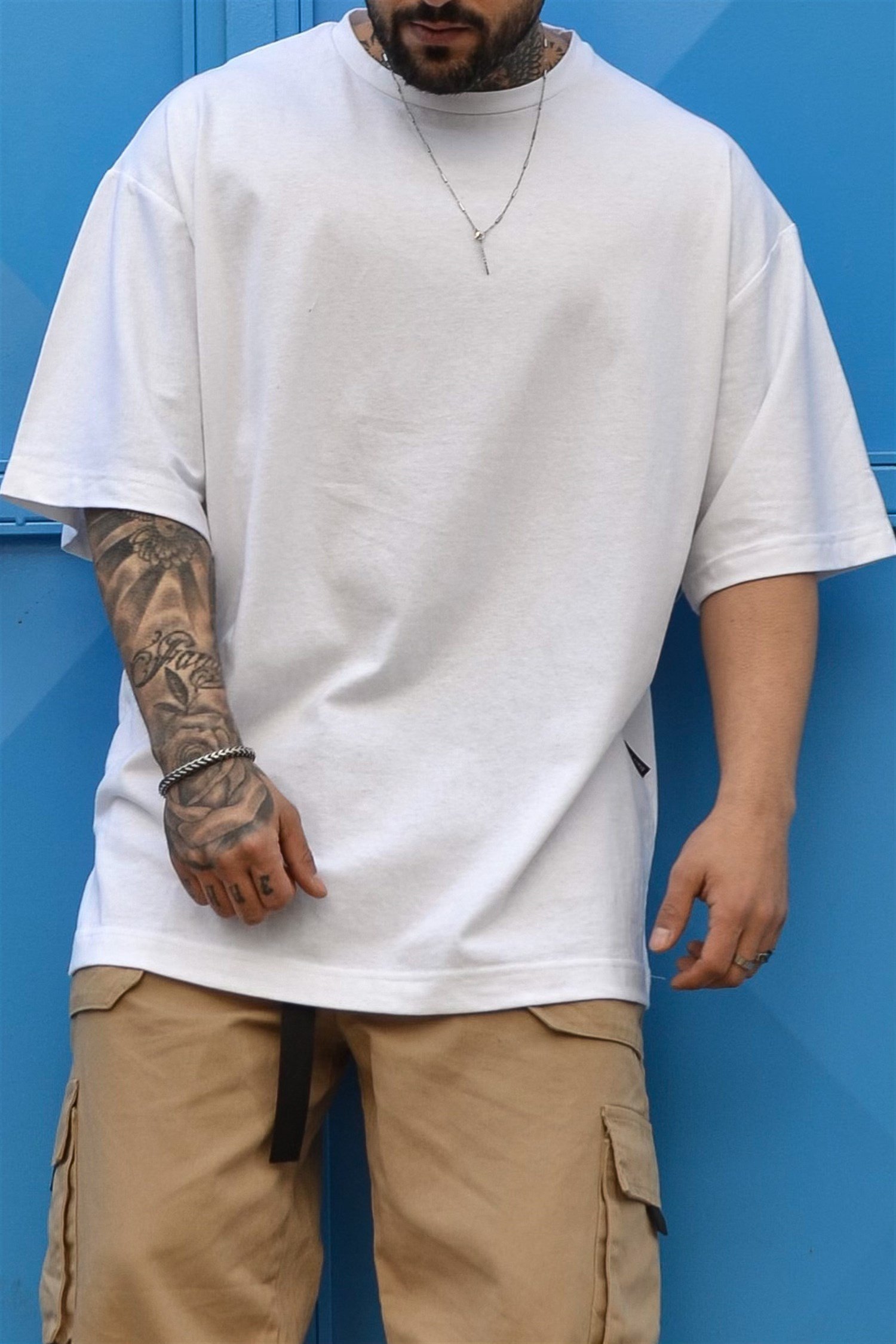 Oversize basic beyaz tshirt