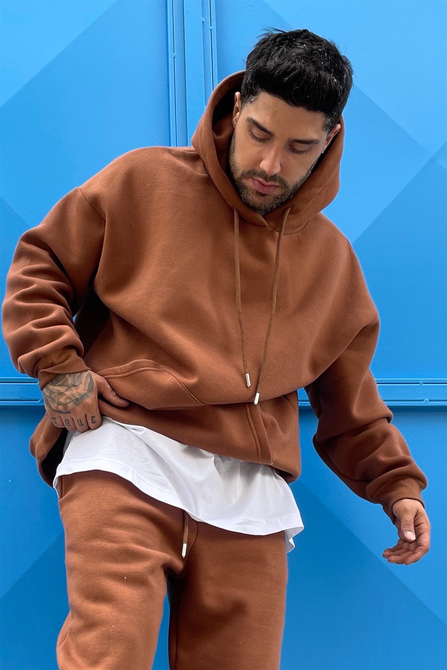 Oversize basic brown sweatshirt