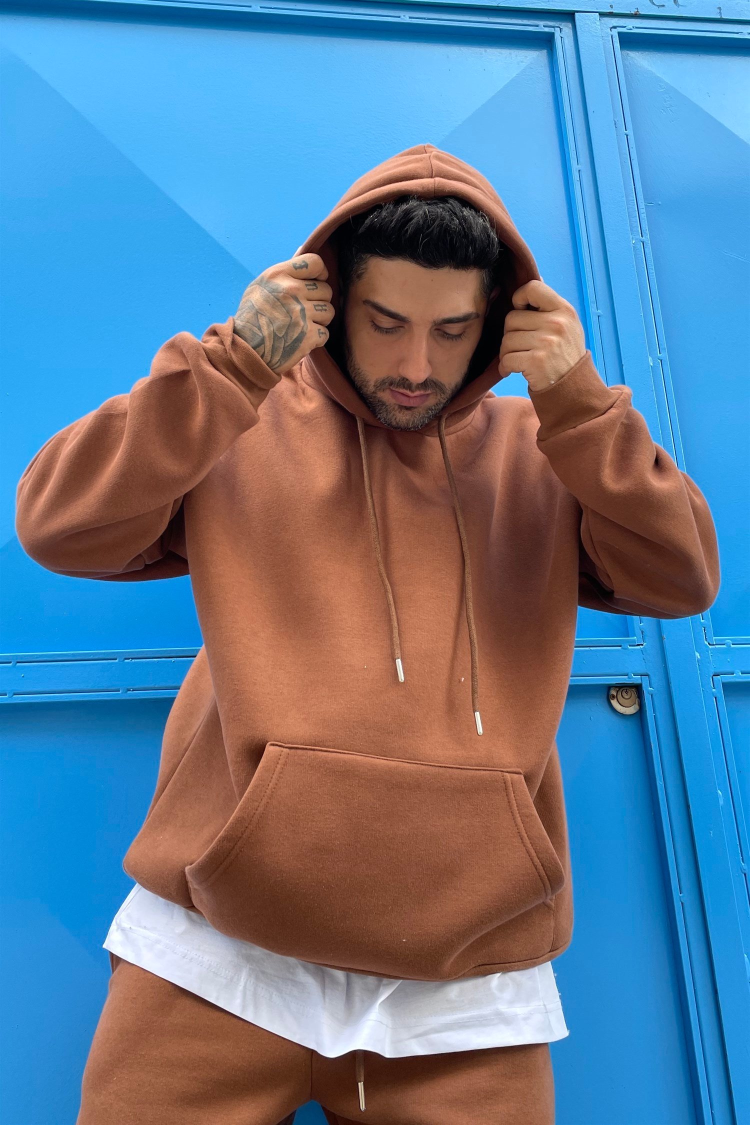 Oversize basic brown sweatshirt