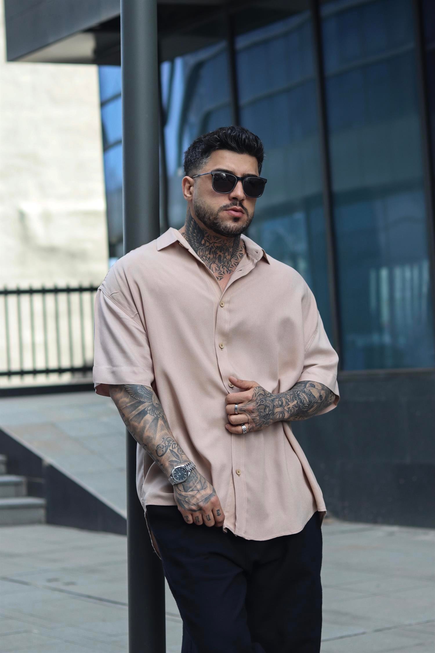 Oversize basic gömlek